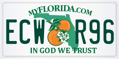 FL license plate ECWR96