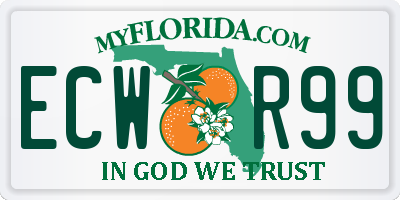 FL license plate ECWR99