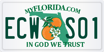FL license plate ECWS01