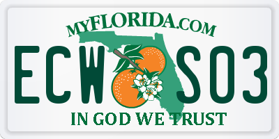 FL license plate ECWS03