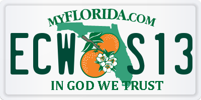 FL license plate ECWS13