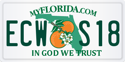 FL license plate ECWS18