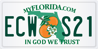 FL license plate ECWS21