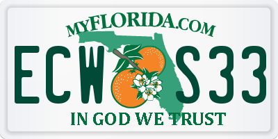 FL license plate ECWS33