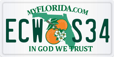 FL license plate ECWS34