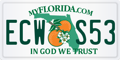 FL license plate ECWS53
