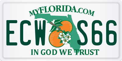 FL license plate ECWS66