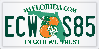 FL license plate ECWS85