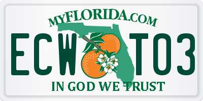 FL license plate ECWT03