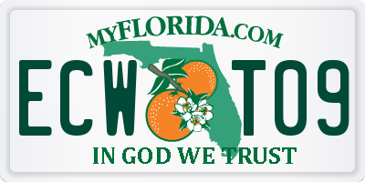 FL license plate ECWT09