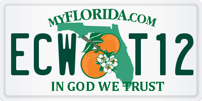 FL license plate ECWT12
