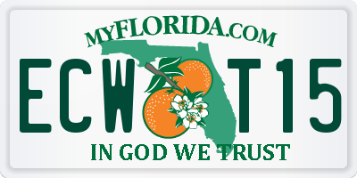 FL license plate ECWT15