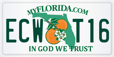 FL license plate ECWT16