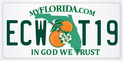 FL license plate ECWT19