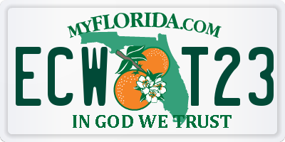 FL license plate ECWT23