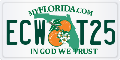 FL license plate ECWT25