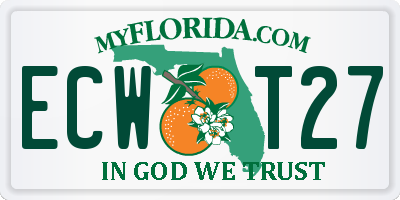 FL license plate ECWT27