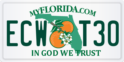 FL license plate ECWT30