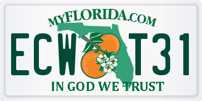 FL license plate ECWT31