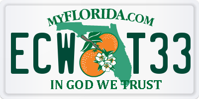FL license plate ECWT33