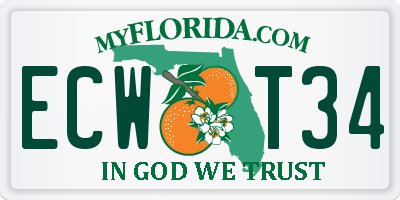 FL license plate ECWT34