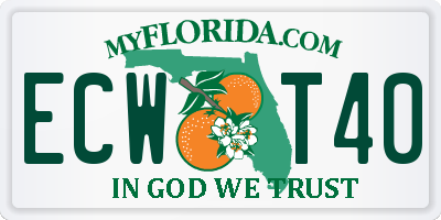 FL license plate ECWT40