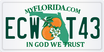 FL license plate ECWT43