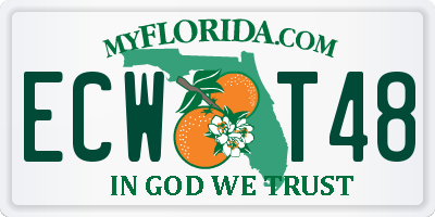 FL license plate ECWT48