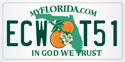 FL license plate ECWT51