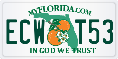 FL license plate ECWT53