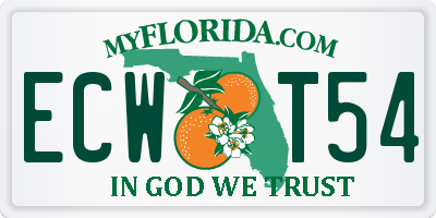FL license plate ECWT54