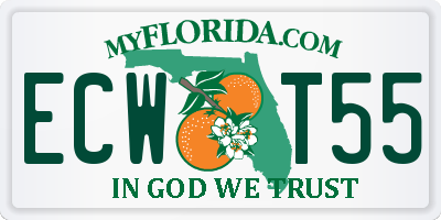 FL license plate ECWT55