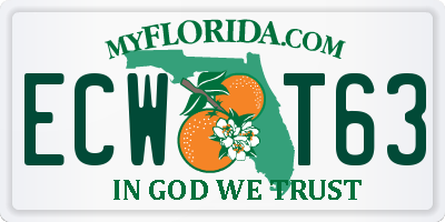 FL license plate ECWT63