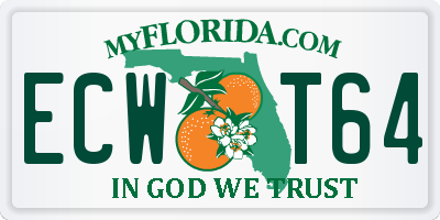 FL license plate ECWT64
