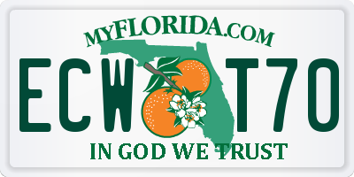 FL license plate ECWT70