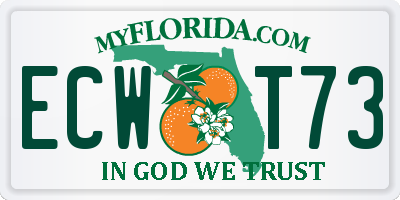 FL license plate ECWT73