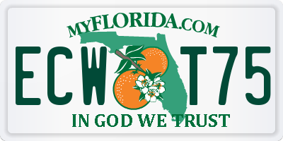 FL license plate ECWT75