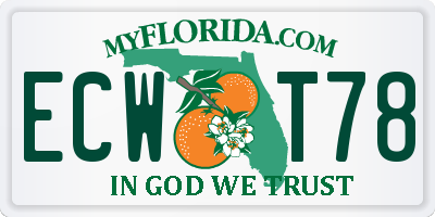 FL license plate ECWT78