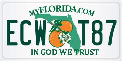 FL license plate ECWT87