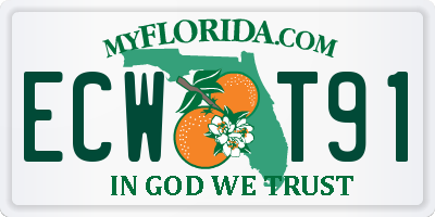 FL license plate ECWT91