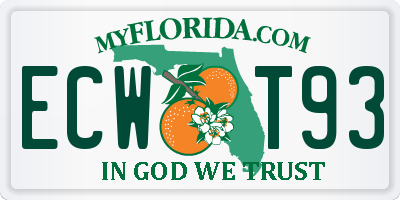 FL license plate ECWT93