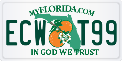 FL license plate ECWT99