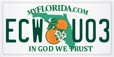 FL license plate ECWU03