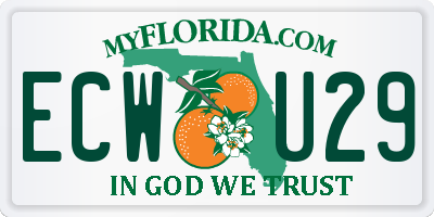 FL license plate ECWU29