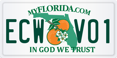 FL license plate ECWV01