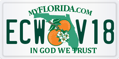 FL license plate ECWV18