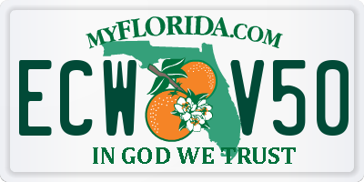 FL license plate ECWV50