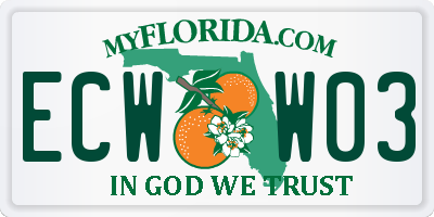 FL license plate ECWW03