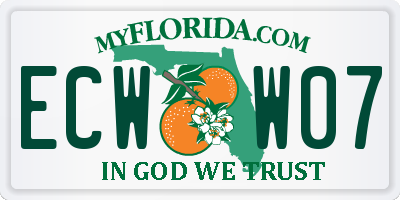 FL license plate ECWW07