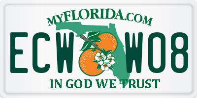 FL license plate ECWW08